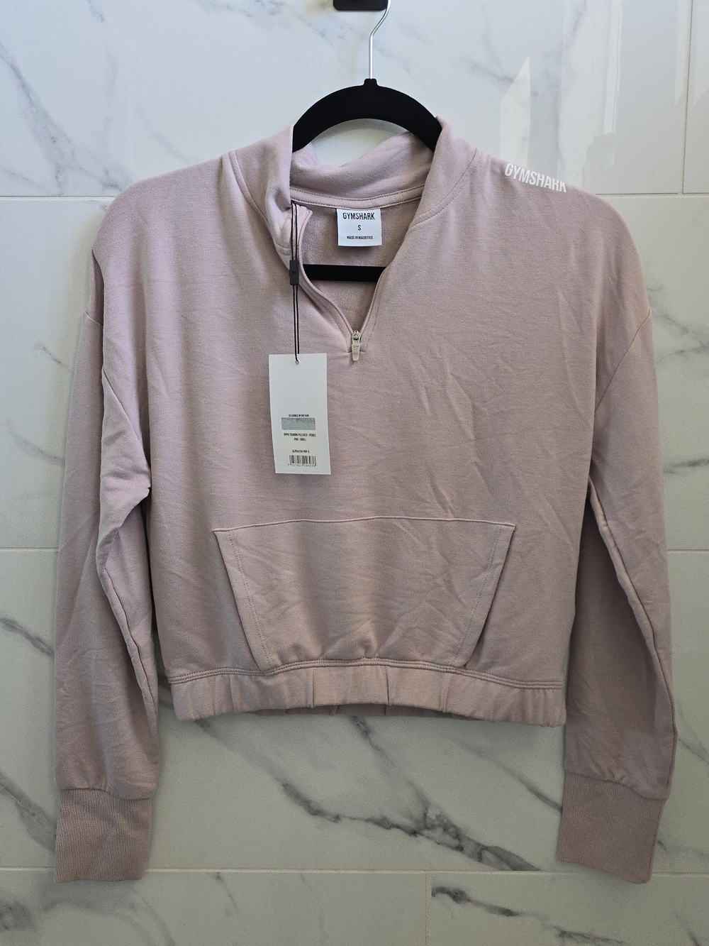 Gymshark Pink Cropped Quarter-Zip Pullover